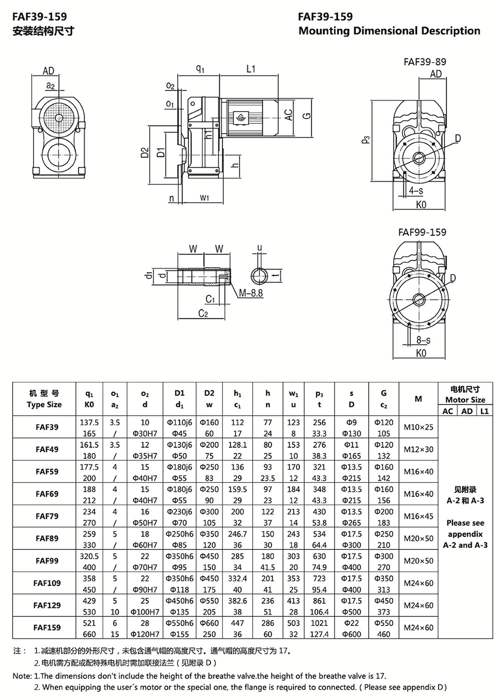 FAF39-159安裝結構尺寸